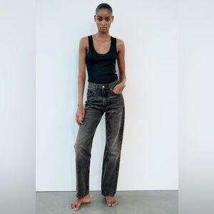 NWT Zara TRF Straight Leg Jeans High Waist — Size 30/10 in Anthracite Grey